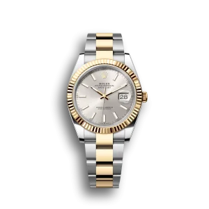Rolex Datejust: 41 mm, Oystersteel and yellow gold, silver dial, Oyster bracelet, m126333-0001