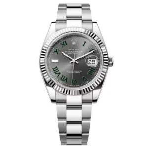 Rolex Datejust Rhodium Dial 126334 “Wimbledon” Flutted/Oyster 41 mm