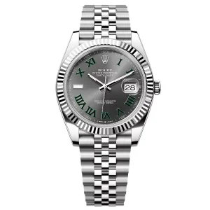 Rolex Datejust Rhodium Dial 126334 “Wimbledon” Flutted/Jubilee 41 mm