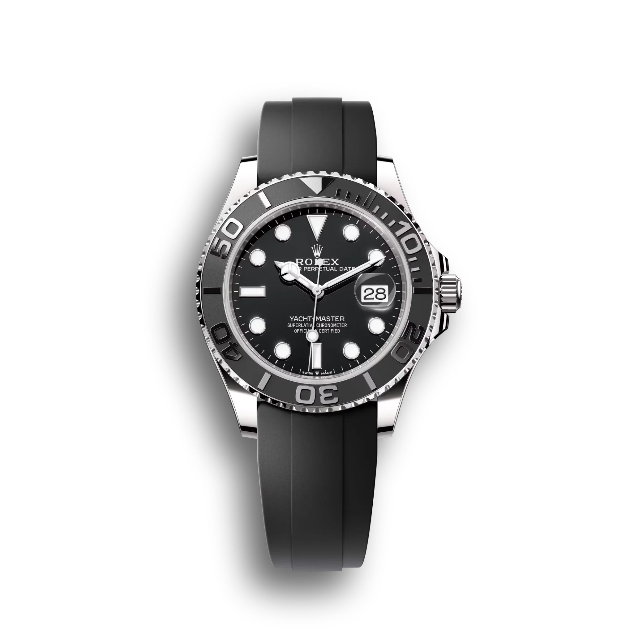 Super Clone Rolex Yacht-Master Black Dial Oysterflex Bracelet
