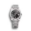 Rolex Day-Date: 40mm white gold, with a bright black, diamond-set dial, diamond-set bezel and a President bracelet, m228349rbr-0003