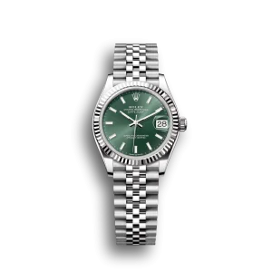 Rolex Datejust: 31 mm, Oystersteel and white gold, mint green dial and, Jubilee bracelet, m278274-0018