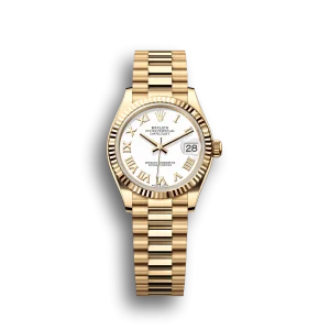 Rolex Datejust: 31 mm, Yellow gold, white dial, President bracelet, m278278-0020