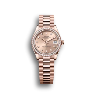 Rolex Datejust: 31 mm, Everose gold, rosé colour, diamond-set dial, President bracelet, m278285rbr-0025