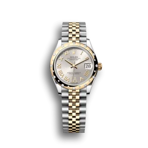 Rolex Datejust: 31 mm, Oystersteel and yellow gold, silver, diamond-set dial, Jubilee bracelet, m278343rbr-0004