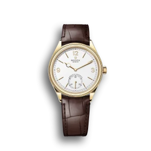 Rolex 1908: 39 mm, yellow gold with an alligator leather strap, m52508-0006