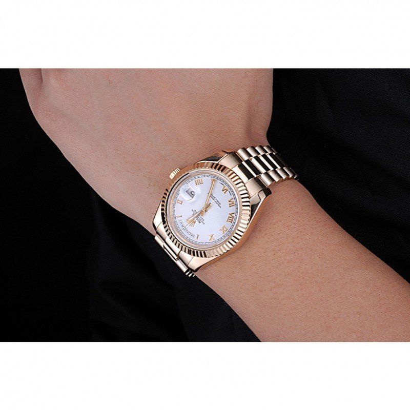 Rolex Day-Date White Dial Gold Bracelet 622546 - Image 10