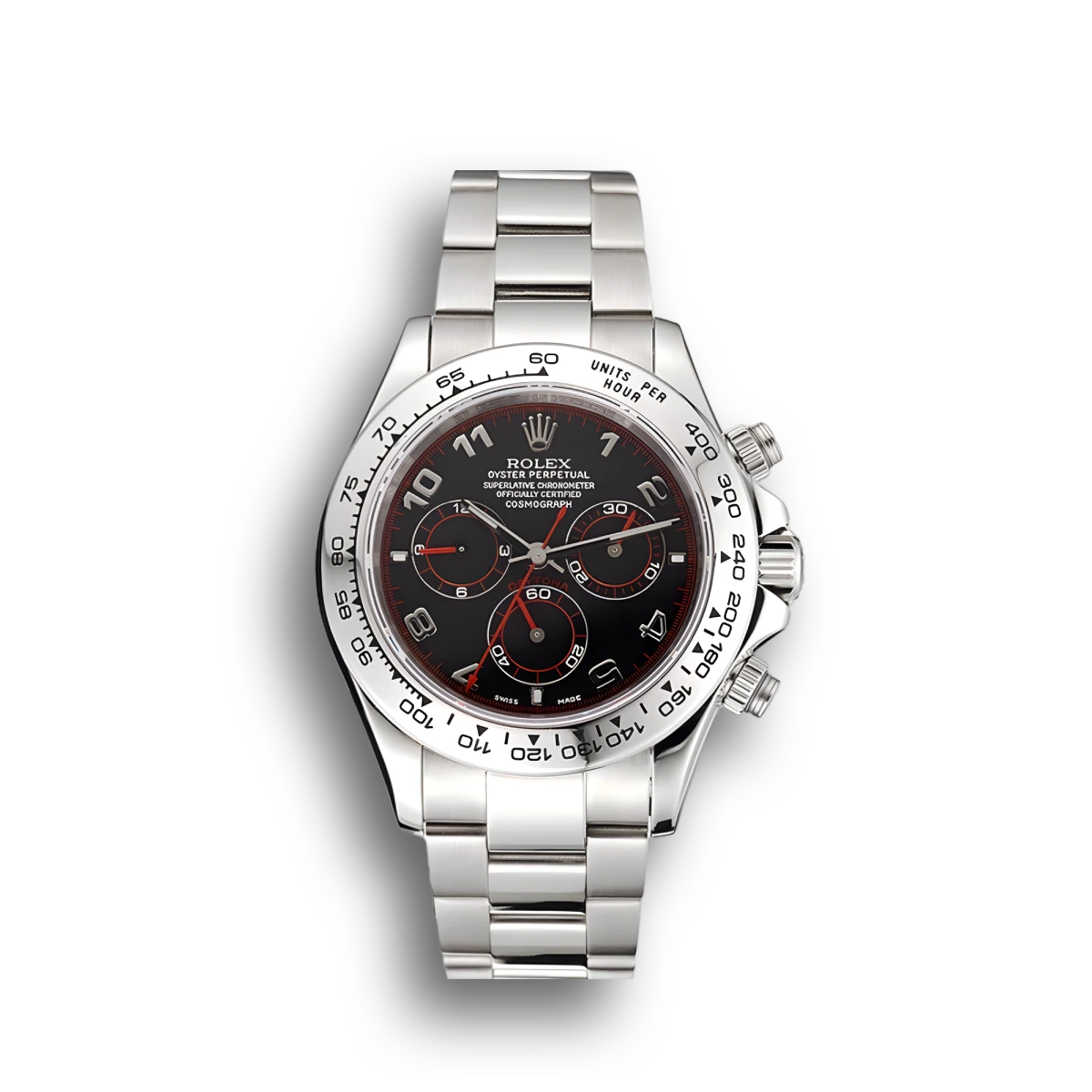 Super Clone Rolex Daytona Stainless Steel Bracelet Black Dial 80296