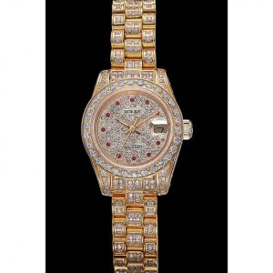 Super Clone Rolex DateJust Diamond Dial Gold 622024 - Image 2