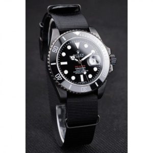 Super Clone Rolex Submariner Pro-Hunter Black Fabric Strap Black Dial - Image 3