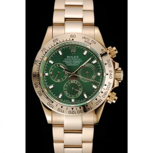 Vista alternativa de Super Clone Rolex Daytona Green Dial Rose Gold 1454244