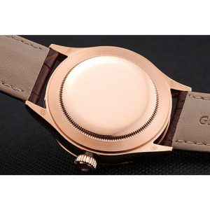 Super Clone Rolex Cellini Time Gold Case White Dial Brown Leather Bracelet 622655 - Afbeelding 7