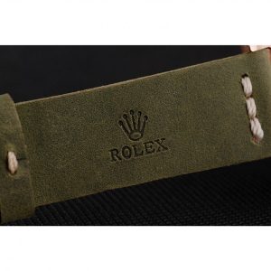 Rolex Yacht-Master Black Dial Green Bezel Rose Gold Case Green Leather Bracelet 1453862 - Imagen 6