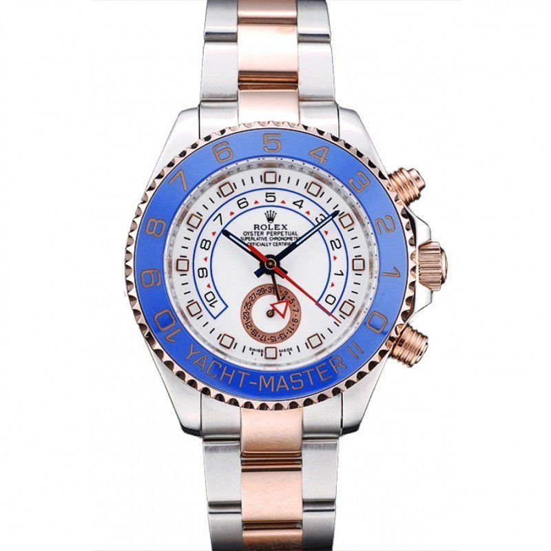Rolex Yacht-Master Blue Ceramic Bezel White Dial Watch - Image 9