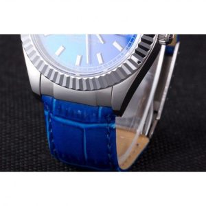 Super Clone Rolex Day-Date Oyster Collection Blue Leather Band 621490 - Image 7