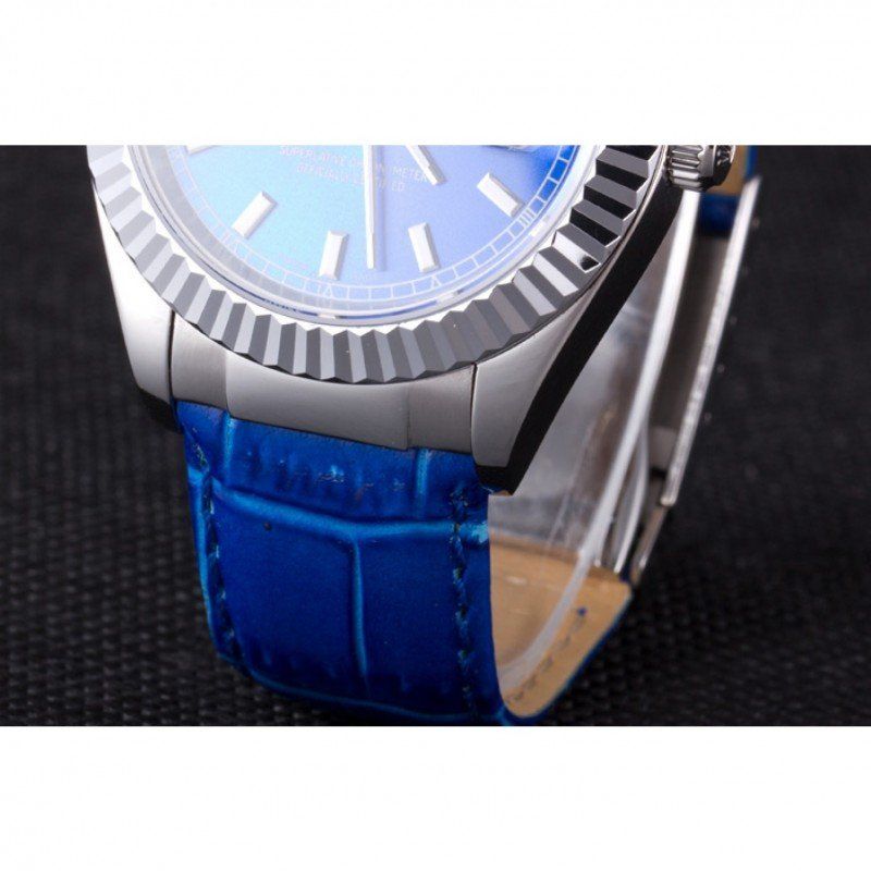 Super Clone Rolex Day-Date Oyster Collection Blue Leather Band 621490 - Image 7