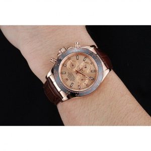 Super Clone Rolex Cosmograph Daytona Brown Dial Rose Gold Case Brown Leather Bracelet 1454243 - Imagen 10