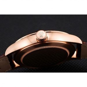 Super Clone Rolex Cellini Time Gold Case White Dial Brown Leather Bracelet 622655 - Afbeelding 8