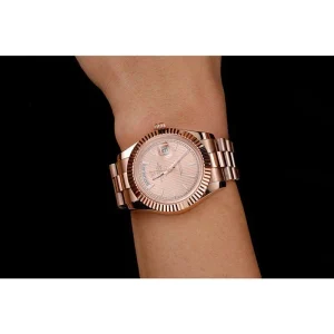 Super Clone Rolex Day-Date 40 Rose Gold Etched Dial Rose Gold Case And Bracelet - Image 10
