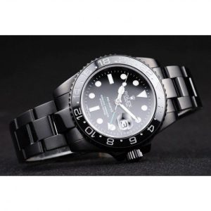 Super Clone Rolex GMT Master II Pro-Hunter Black Steel Strap Black Dial - Image 4