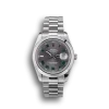 Super Clone Rolex DateJust Polished Stainless Steel Bezel Grey Dial 42000