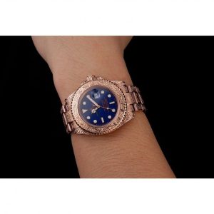 Super Clone Rolex Submariner Skull Limited Edition Blue Dial Rose Gold Case And Bracelet 1454085 - Image 10