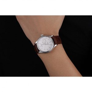 Rolex Cellini White Dial Stainless Steel Case Brown Leather Bracelet 622723 - Afbeelding 10
