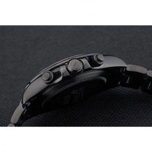 Super Clone Rolex Daytona Black Ion Plated Tachymeter Black Stainless Steel Strap Green Dial 80246 - Image 9