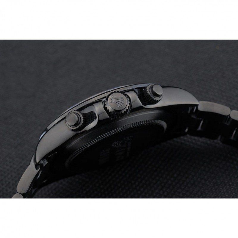 Super Clone Rolex Daytona Black Ion Plated Tachymeter Black Stainless Steel Strap Green Dial 80246 - Image 9