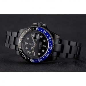 Super Clone Rolex GMT Master II Black Dial Blue And Black Bezel Black PVD Case And Bracelet PR18239 - Image 5