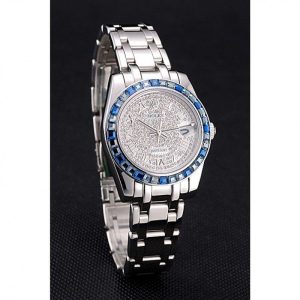 Rolex Datejust Diamond Dial Blue Jewels Bezel Stainless Steel Case And Bracelet 622834 - Image 3