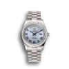 Super Clone Rolex Day-Date Ice Blue Dial Diamond Case Stainless Steel Bracelet 1453962