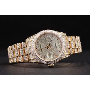 Super Clone Rolex Day-Date Diamonds Yellow Gold-SRL185 621615 - Image 4