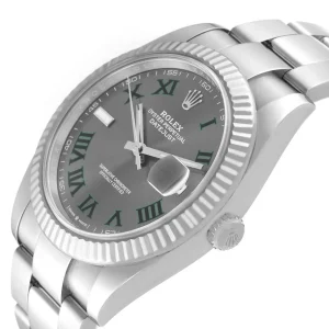Vista alternativa de Rolex Datejust Rhodium Dial 126334 “Wimbledon” Flutted/Oyster 41 mm