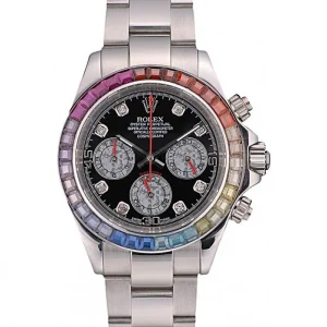 Super Clone Rolex Daytona Rainbow Crystal Bezel 80250 – Image 12
