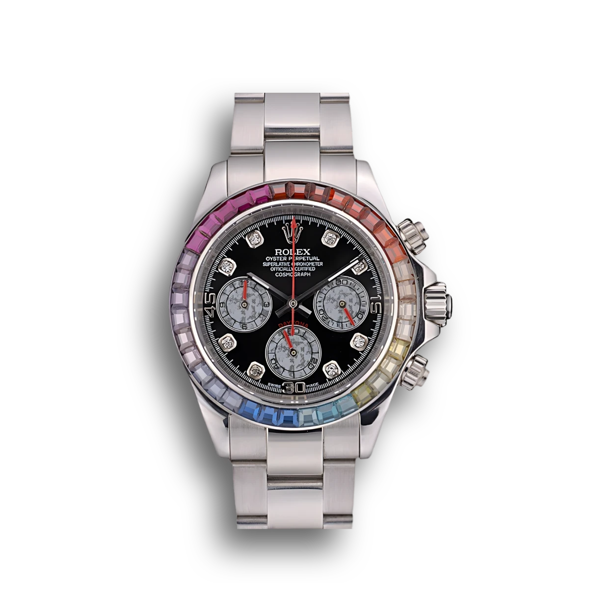 Super Clone Rolex Daytona Rainbow Crystal Bezel 80250