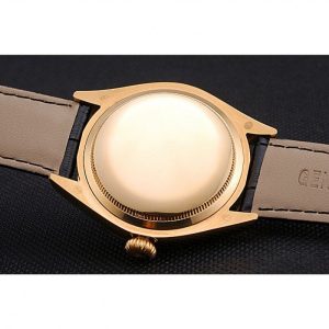 Rolex Cellini Black Dial Gold Case Black Leather Strap 622832 - Image 8