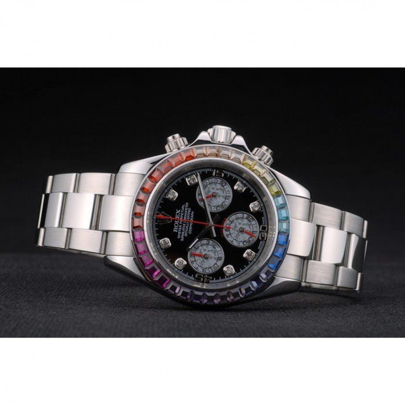Super Clone Rolex Daytona Rainbow Crystal Bezel 80250 – Image 5