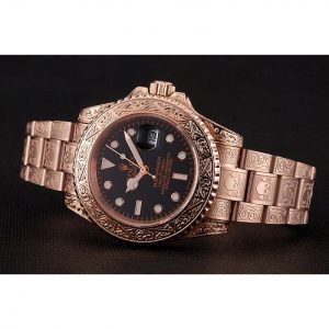 Super Clone Rolex Submariner Skull Limited Edition Black Dial Rose Gold Case And Bracelet 1454086 - Imagen 4