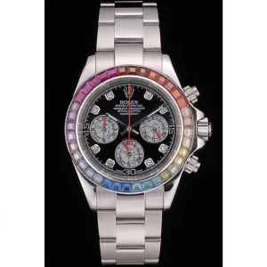 Super Clone Rolex Daytona Rainbow Crystal Bezel 80250 – Image 2