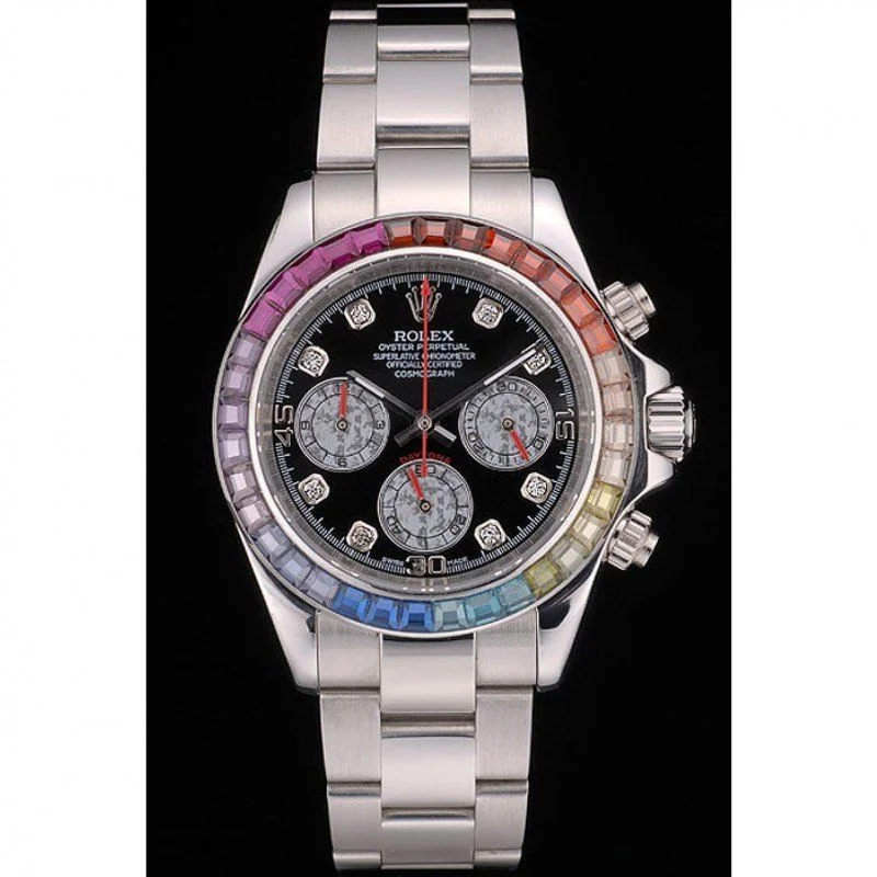 Super Clone Rolex Daytona Rainbow Crystal Bezel 80250 – Image 2
