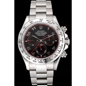 Super Clone Rolex Daytona Stainless Steel Bracelet Black Dial 80296 - Image 2