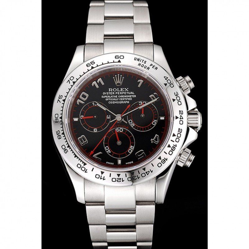 Super Clone Rolex Daytona Stainless Steel Bracelet Black Dial 80296 - Image 2