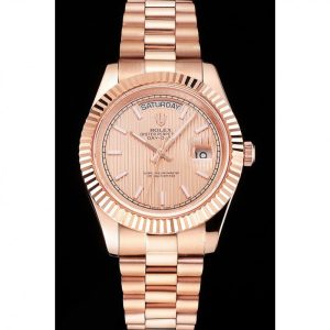 Vista alternativa de Super Clone Rolex Day-Date 40 Rose Gold Etched Dial Rose Gold Case And Bracelet