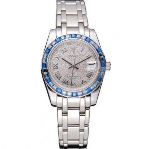Rolex Datejust Diamond Dial Blue Jewels Bezel Stainless Steel Case And Bracelet 622834 - Image 11
