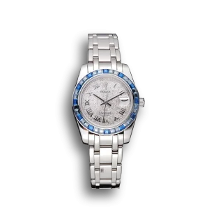 Rolex Datejust Diamond Dial Blue Jewels Bezel Stainless Steel Case And Bracelet 622834
