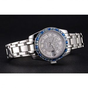 Rolex Datejust Diamond Dial Blue Jewels Bezel Stainless Steel Case And Bracelet 622834 - Image 4