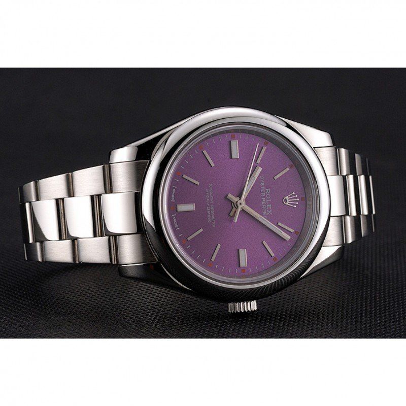 Rolex Oyster Perpetual Red Grape Dial Stainless Steel Case And Bracelet – Image 5