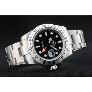 Super Clone Rolex Explorer Stainless Steel Bezel Black Dial Watch – Image 4