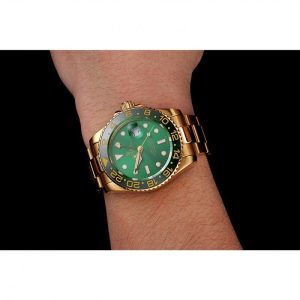 Super Clone Rolex GMT Master II Green Dial And Bezel Gold Case And Bracelet 1453750 - Image 10